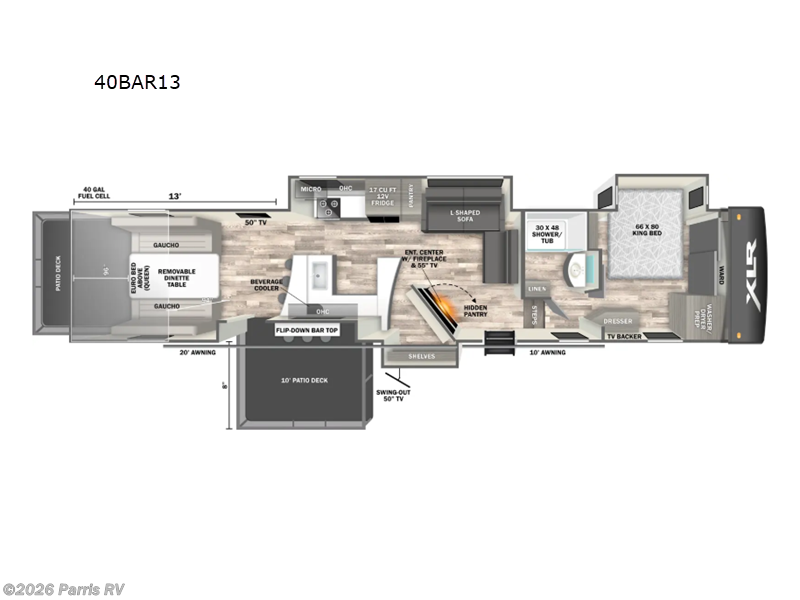 2025 Forest River XLR 40BAR13 - New Toy Hauler For Sale by Parris RV in Murray, Utah features Slideout