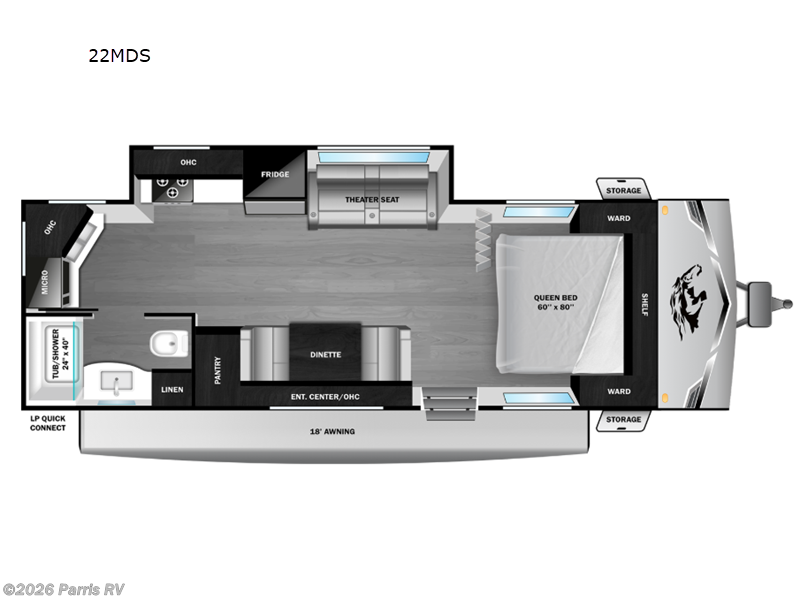 2026 Highland Ridge Colt 22MDS - New Travel Trailer For Sale by Parris RV in Murray, Utah features Slideout