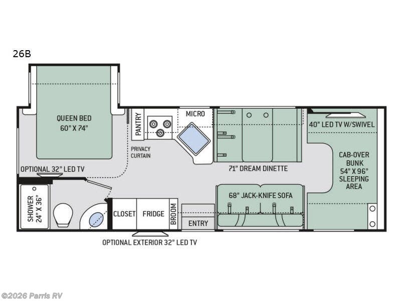 2018 Thor Motor Coach Four Winds 26B - Used Class C For Sale by Parris RV in Murray, Utah features Slideout