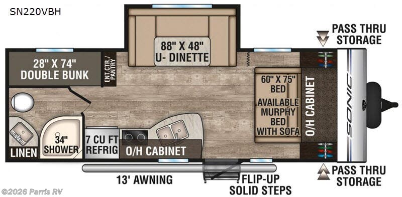 2019 Venture RV Sonic SN220VBH - Used Travel Trailer For Sale by Parris RV in Murray, Utah features Slideout