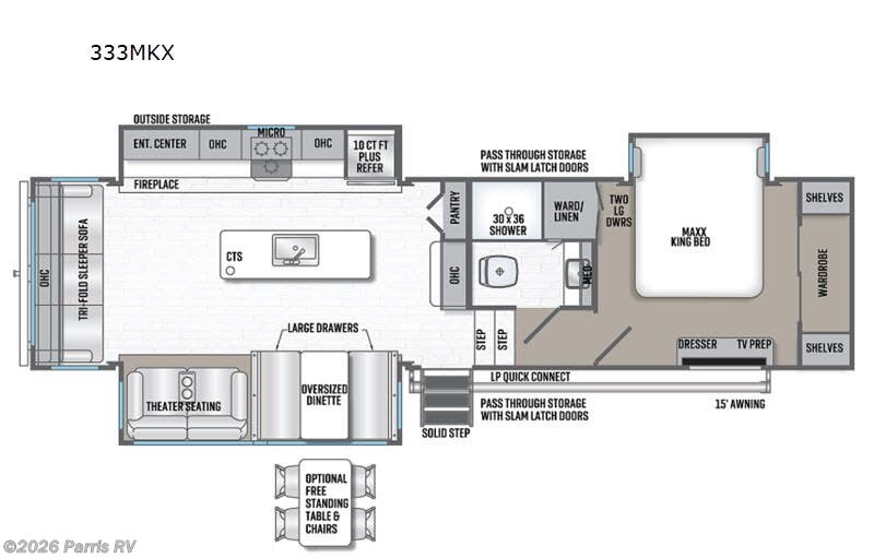 2020 Forest River Wildcat Maxx 333MKX - Used Fifth Wheel For Sale by Parris RV in Murray, Utah features Slideout