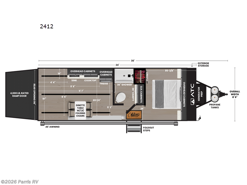 2026 ATC Pla 550 2412 - New Toy Hauler For Sale by Parris RV in Murray, Utah