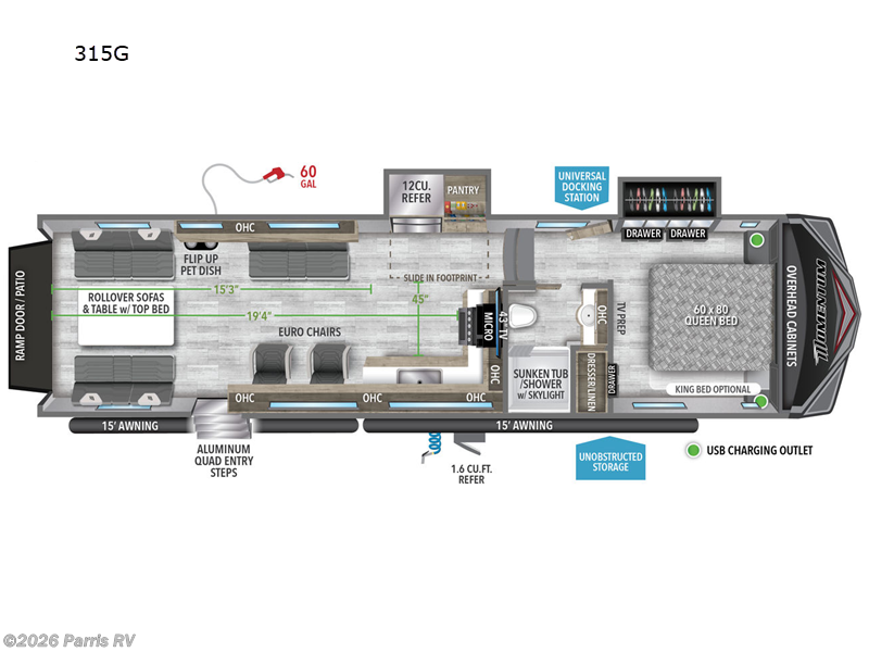 2023 Grand Design Momentum G-Class 315G - Used Toy Hauler For Sale by Parris RV in Murray, Utah features Slideout