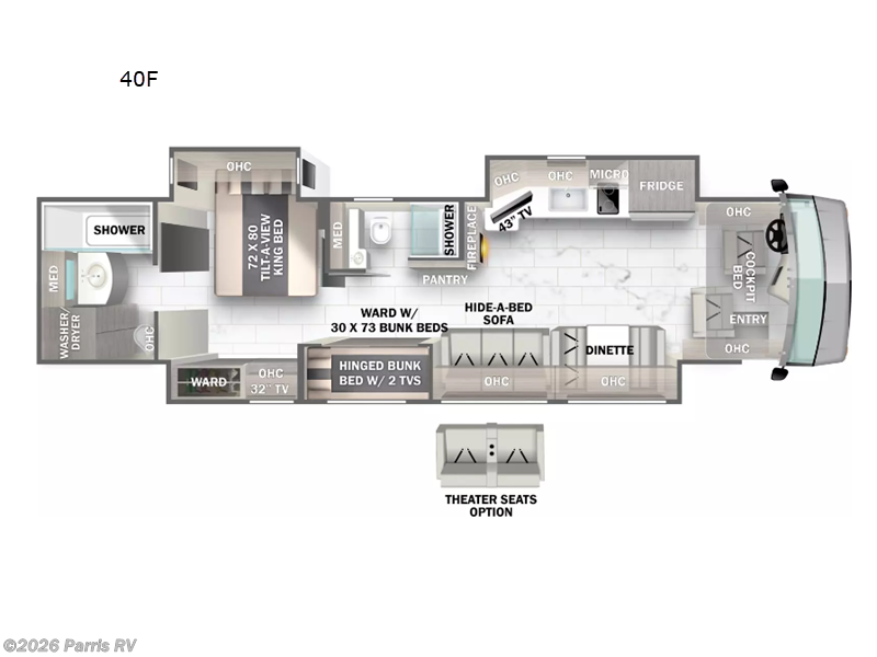 2025 Forest River Berkshire 40F - New Class A For Sale by Parris RV in Murray, Utah features Slideout