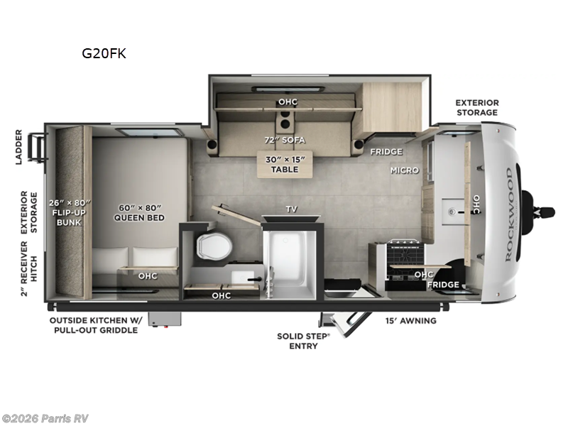 2026 Forest River Rockwood Geo Pro G20FK - New Travel Trailer For Sale by Parris RV in Murray, Utah features Slideout