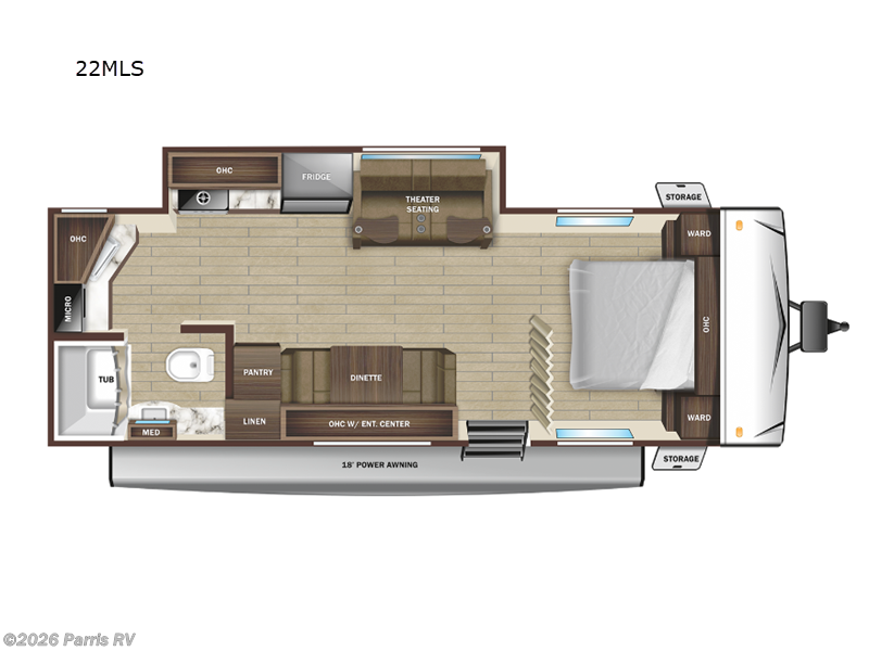 2025 Highland Ridge Open Range Conventional 22MLS - New Travel Trailer For Sale by Parris RV in Murray, Utah features Slideout