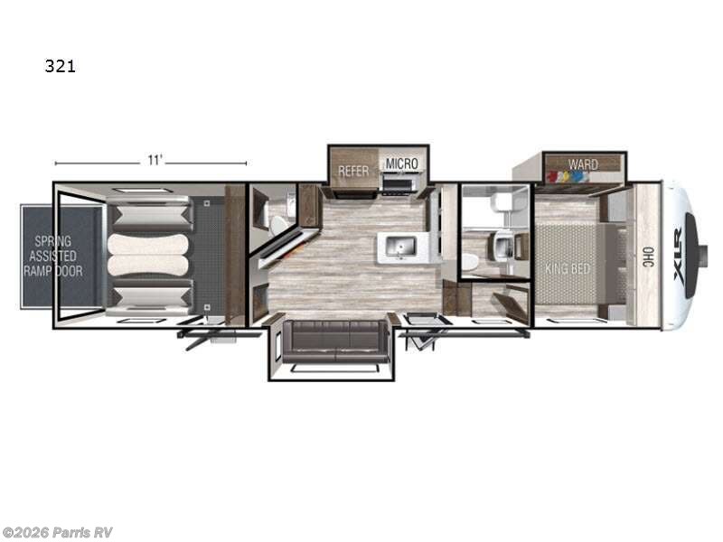 2021 Forest River XLR Nitro 321 - Used Toy Hauler For Sale by Parris RV in Murray, Utah features Slideout