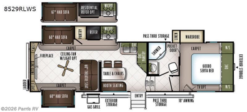 2019 Forest River Flagstaff Classic Super Lite 8529RLWS - Used Fifth Wheel For Sale by Parris RV in Murray, Utah features Slideout