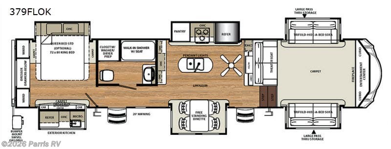 2018 Forest River Sierra 379FLOK - Used Fifth Wheel For Sale by Parris RV in Murray, Utah features Slideout