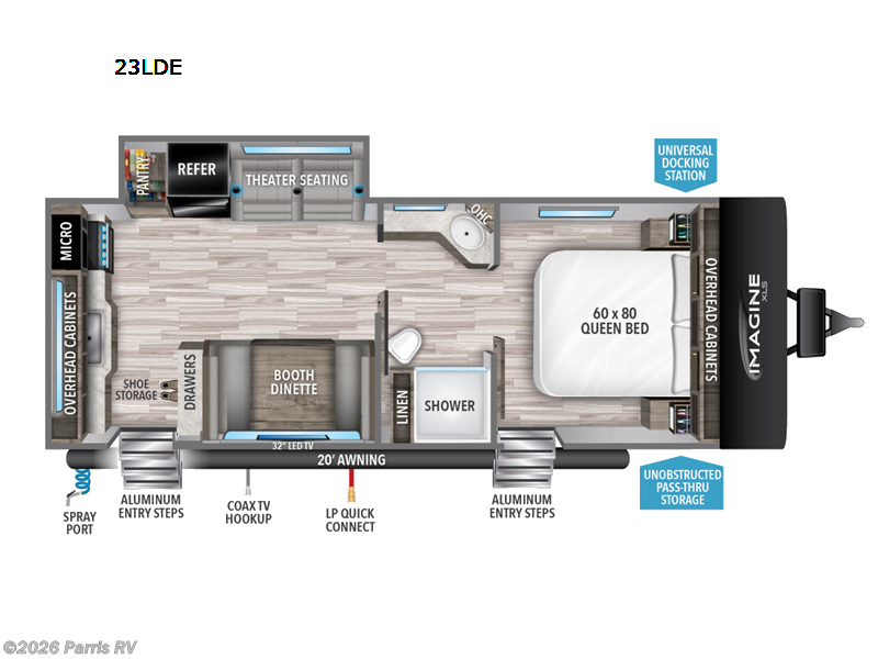 2022 Grand Design Imagine XLS 23LDE - Used Travel Trailer For Sale by Parris RV in Murray, Utah features Slideout