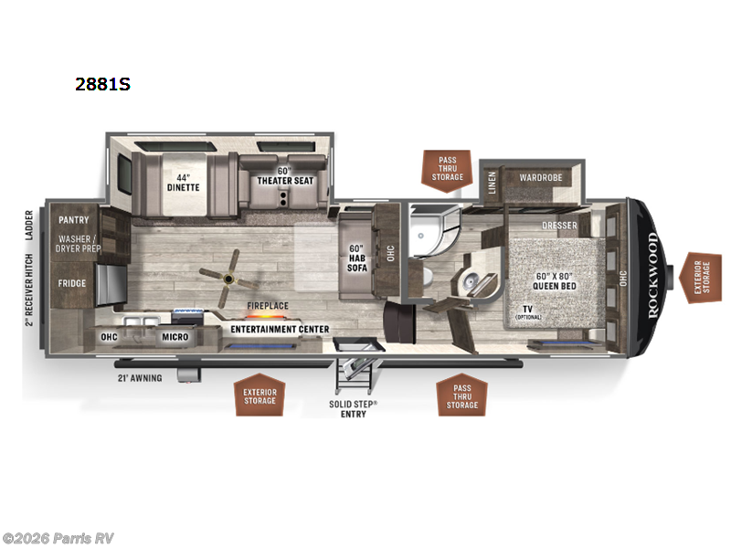 2022 Forest River Rockwood Ultra Lite 2881S - Used Fifth Wheel For Sale by Parris RV in Murray, Utah features Slideout