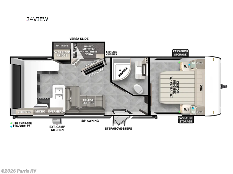 2024 Forest River Salem Cruise Lite 24VIEW - Used Travel Trailer For Sale by Parris RV in Murray, Utah features Slideout