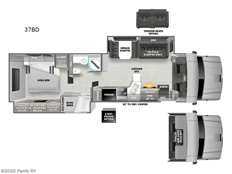 2023 Dynamax Corp DX3 37BD - Used Super C For Sale by Parris RV in Murray, Utah features Slideout