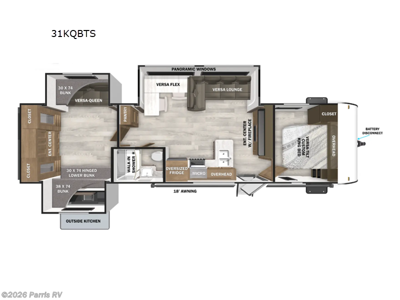 2026 Forest River Salem 31KQBTS - New Travel Trailer For Sale by Parris RV in Murray, Utah features Slideout