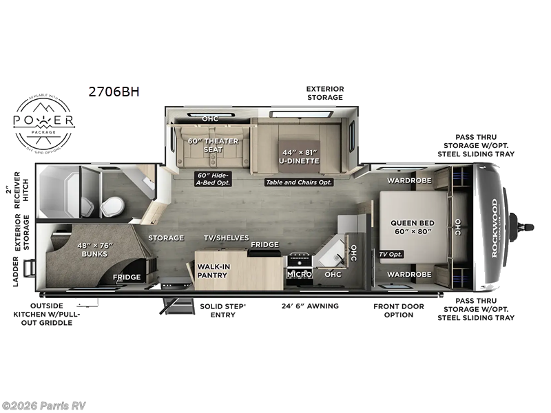 2026 Forest River Rockwood Ultra Lite 2706BH - New Travel Trailer For Sale by Parris RV in Murray, Utah features Slideout