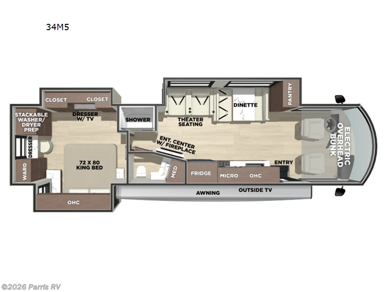 2026 Forest River Georgetown 5 Series 34M5 - New Class A For Sale by Parris RV in Murray, Utah features Slideout