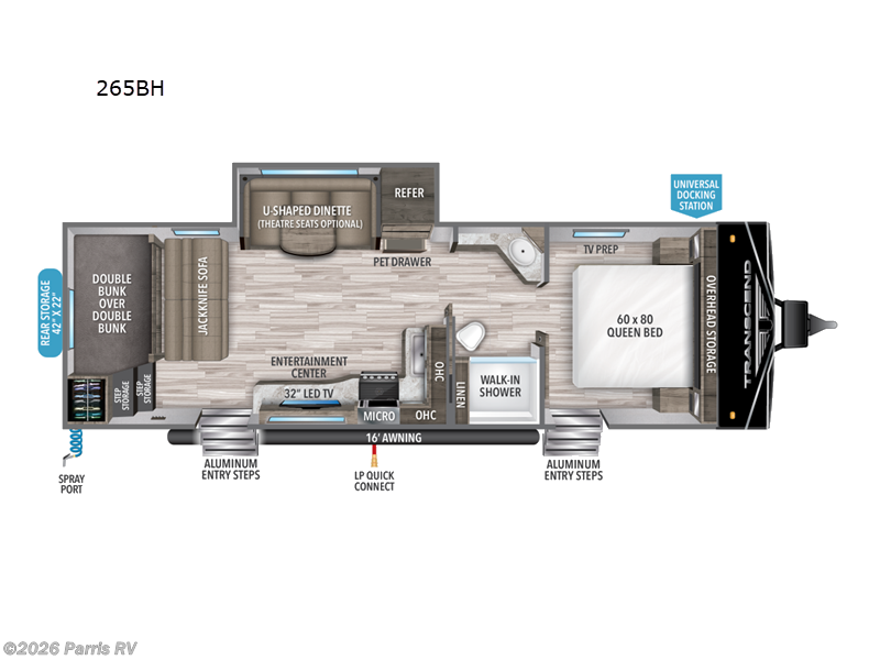 2023 Grand Design Transcend Xplor 265BH - Used Travel Trailer For Sale by Parris RV in Murray, Utah features Slideout