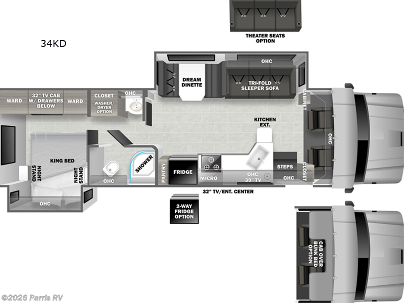 2023 Dynamax Corp DX3 34KD - Used Super C For Sale by Parris RV in Murray, Utah features Slideout