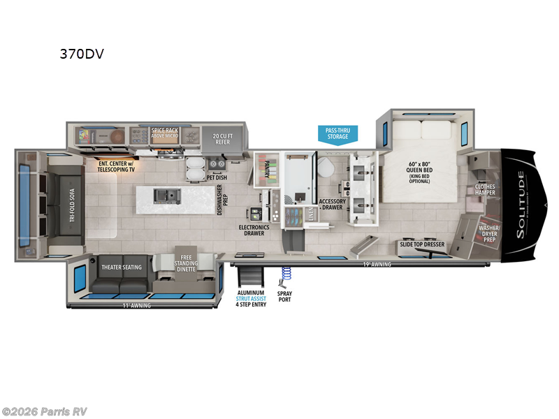 2025 Grand Design Solitude 370DV - Used Fifth Wheel For Sale by Parris RV in Murray, Utah features Slideout