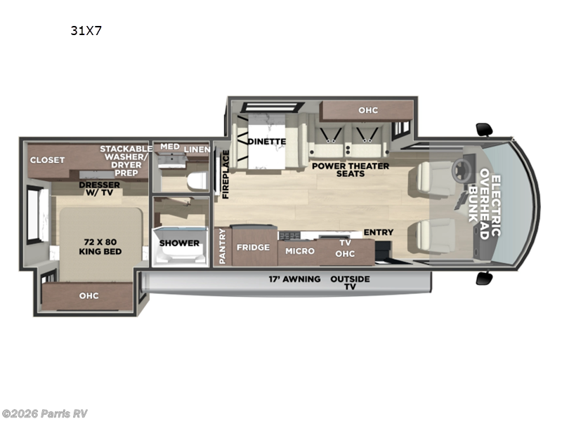 2026 Forest River Georgetown 7 Series 31X7 - New Class A For Sale by Parris RV in Murray, Utah features Slideout