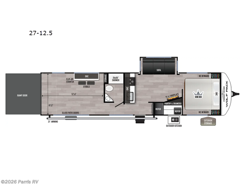 2025 Forest River Cherokee Wolf Pack 27-12.5 - Used Toy Hauler For Sale by Parris RV in Murray, Utah features Slideout