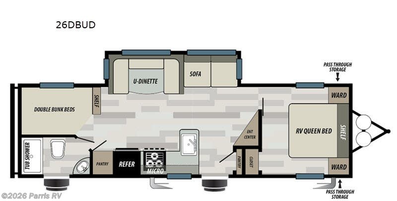 2021 Forest River Wildwood 26DBUD - Used Travel Trailer For Sale by Parris RV in Murray, Utah features Slideout