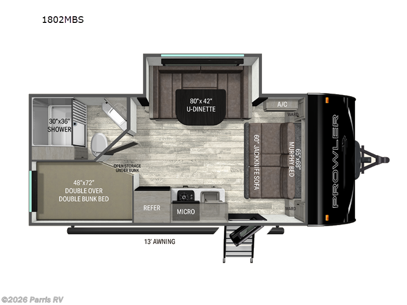 2027 Heartland Prowler 1802MBS - New Travel Trailer For Sale by Parris RV in Murray, Utah features Slideout