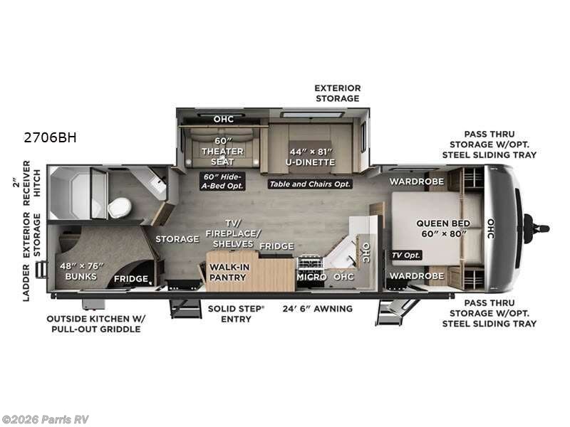 2027 Forest River Rockwood Ultra Lite 2706BH - New Travel Trailer For Sale by Parris RV in Murray, Utah features Slideout