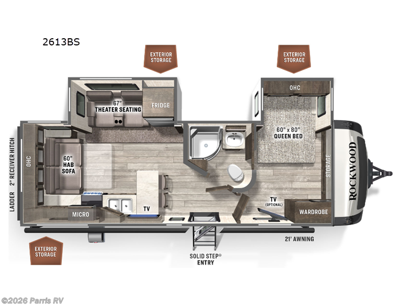 2022 Forest River Rockwood Ultra Lite 2613BS - Used Travel Trailer For Sale by Parris RV in Murray, Utah features Slideout