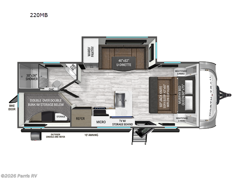 2027 Heartland North Trail 220MB - New Travel Trailer For Sale by Parris RV in Murray, Utah features Slideout