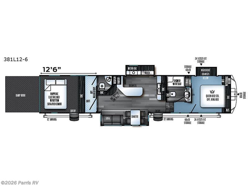 2018 Forest River Vengeance Touring Edition 381L12-6 - Used Toy Hauler For Sale by Parris RV in Murray, Utah features Slideout
