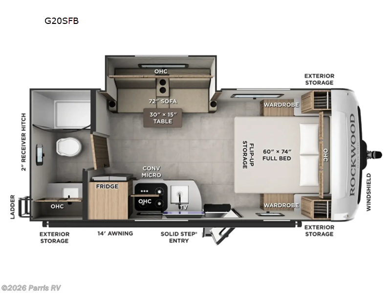 2027 Forest River Rockwood Geo Pro G20SFB - New Travel Trailer For Sale by Parris RV in Murray, Utah features Slideout