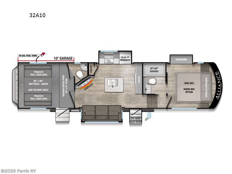 2027 Alliance RV Valor All-Access 32A10 - New Toy Hauler For Sale by Parris RV in Murray, Utah features Slideout