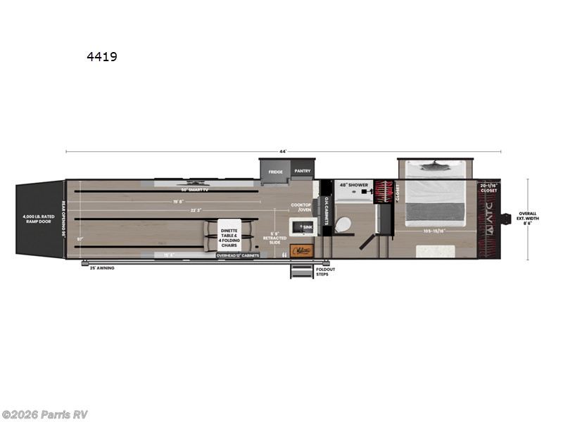 2027 ATC Pla 750 4419 - New Toy Hauler For Sale by Parris RV in Murray, Utah features Slideout