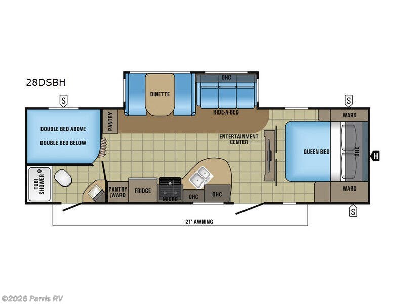 2017 Jayco White Hawk 28DSBH - Used Travel Trailer For Sale by Parris RV in Murray, Utah features Slideout