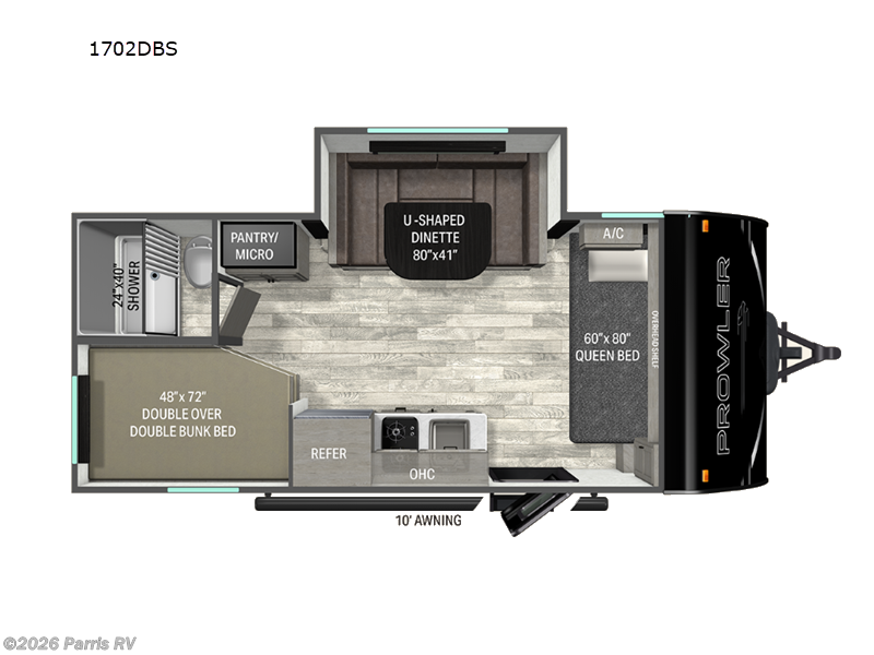 2027 Heartland Prowler 1702DBS - New Travel Trailer For Sale by Parris RV in Murray, Utah features Slideout