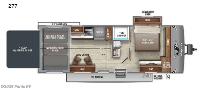 2021 Jayco Jay Flight Octane 277 - Used Toy Hauler For Sale by Parris RV in Murray, Utah features Slideout