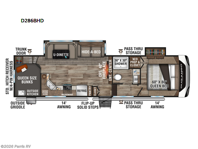 2021 K-Z Durango Half-Ton D286BHD - Used Fifth Wheel For Sale by Parris RV in Murray, Utah features Slideout