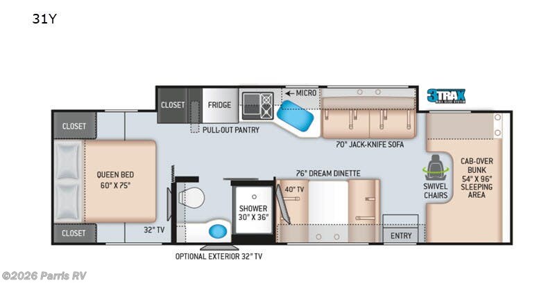 2020 Thor Motor Coach Chateau 31Y - Used Class C For Sale by Parris RV in Murray, Utah features Slideout