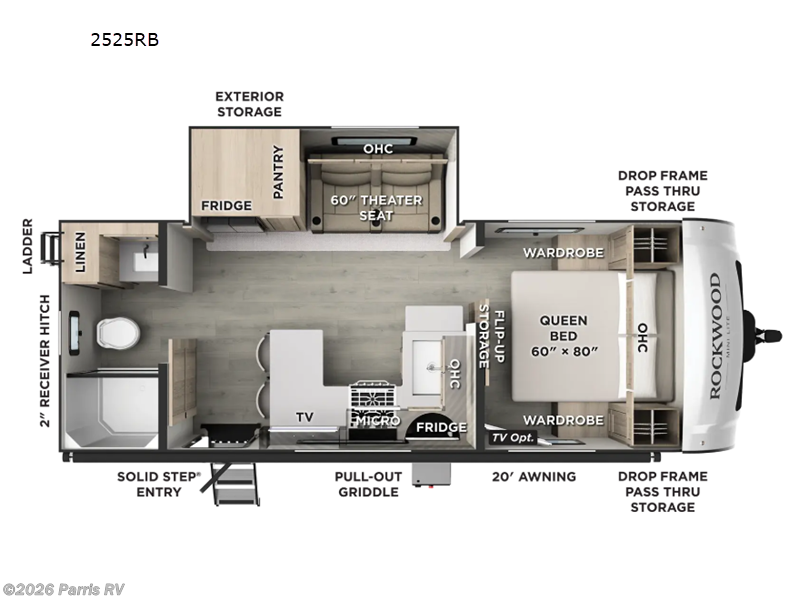 2027 Forest River Rockwood Mini Lite 2525RB - New Travel Trailer For Sale by Parris RV in Murray, Utah features Slideout