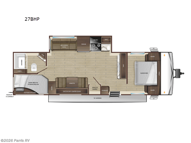 2025 Highland Ridge Open Range Conventional 27BHP - New Travel Trailer For Sale by Parris RV in Murray, Utah features Slideout