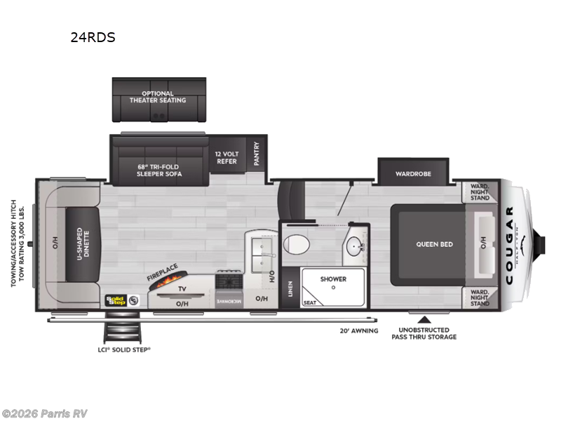 2025 Keystone Cougar Half-Ton 24RDS - Used Fifth Wheel For Sale by Parris RV in Murray, Utah features Slideout