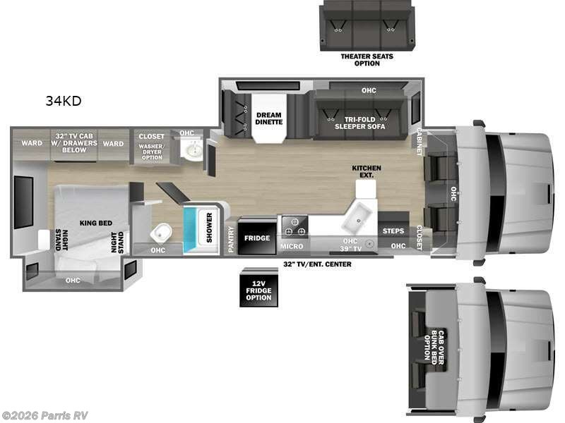 2027 Dynamax Corp DX3 34KD - New Super C For Sale by Parris RV in Murray, Utah features Slideout