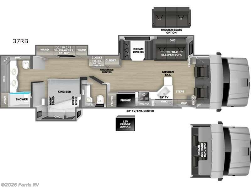 2027 Dynamax Corp DX3 37RB - New Super C For Sale by Parris RV in Murray, Utah features Slideout