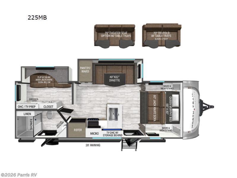 2027 Heartland North Trail 225MB - New Travel Trailer For Sale by Parris RV in Murray, Utah features Slideout