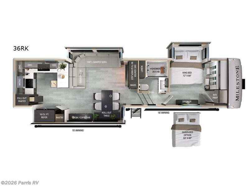 2027 Heartland Milestone 36RK - New Fifth Wheel For Sale by Parris RV in Murray, Utah features Slideout