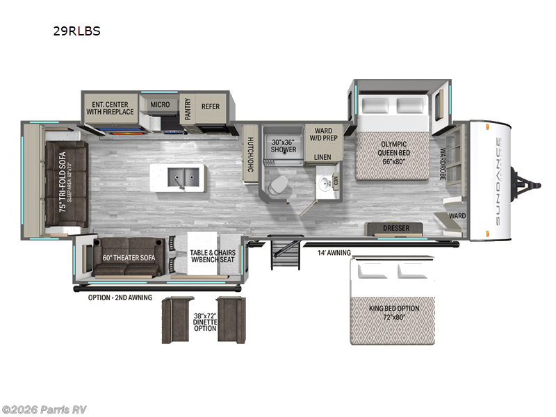 2027 Heartland Sundance 29RLBS - New Travel Trailer For Sale by Parris RV in Murray, Utah features Slideout