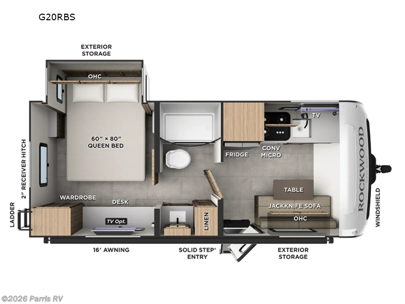 2027 Forest River Rockwood Geo Pro G20RBS - New Travel Trailer For Sale by Parris RV in Murray, Utah features Slideout