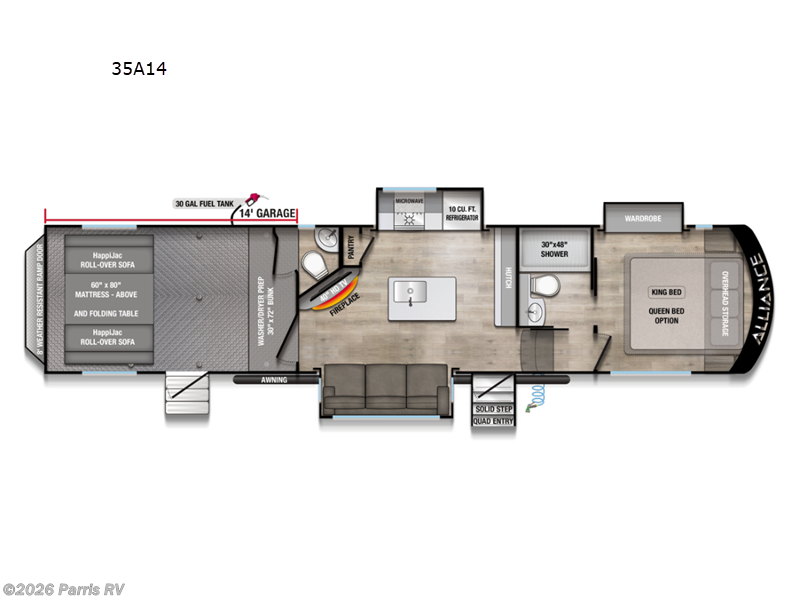 2027 Alliance RV Valor All-Access 35A14 - New Toy Hauler For Sale by Parris RV in Murray, Utah features Slideout