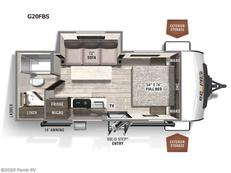 2023 Forest River Rockwood Geo Pro G20FBS - Used Travel Trailer For Sale by Parris RV in Murray, Utah features Slideout